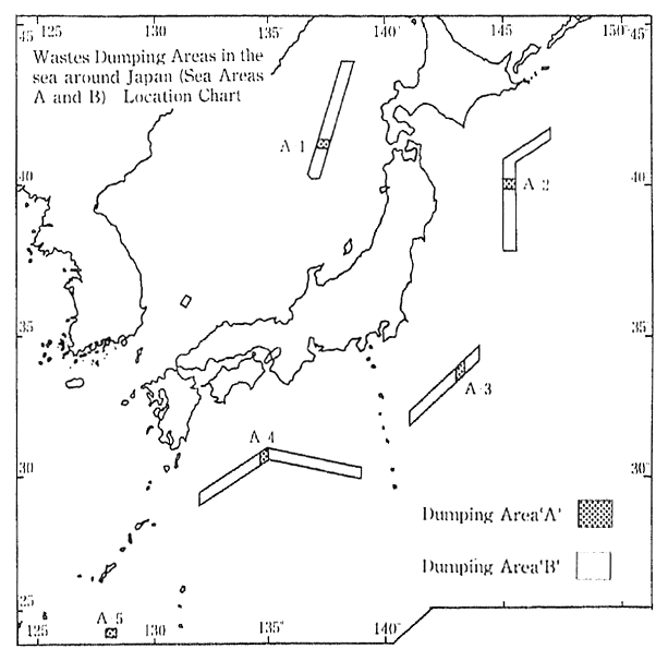 Fig. 1-1-22 Wastes Dumping Areas in the Sea around Japan
