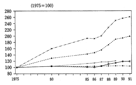 Fig. 1-1-3 Per Capita Consumption of Materials and Energy