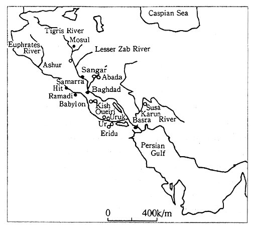 Fig. 1-2-2 Map of Ruins in Mesopotamia