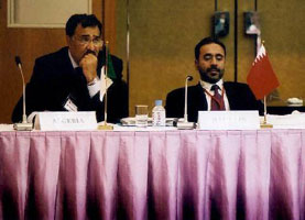 左）アルジェリア：シェリフ・ラフマニ国土整備環境大臣 右）バーレーン：イスメイル・ムハンマド・アルマダニ海洋資源環境野生生物保護委員会事務総長