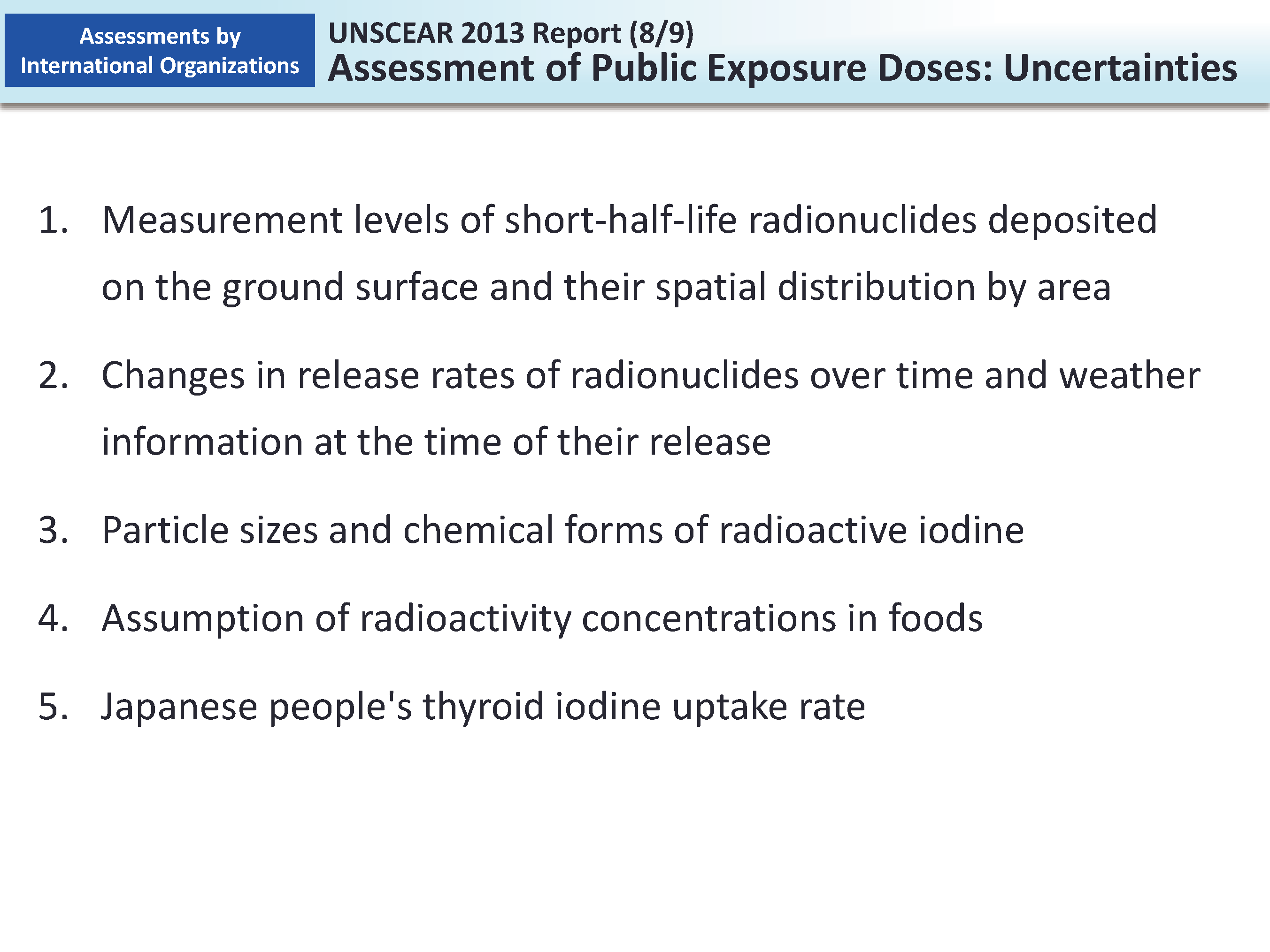 UNSCEAR 2013 Report (8/9) Assessment of Public Exposure Doses: Uncertainties_Figure