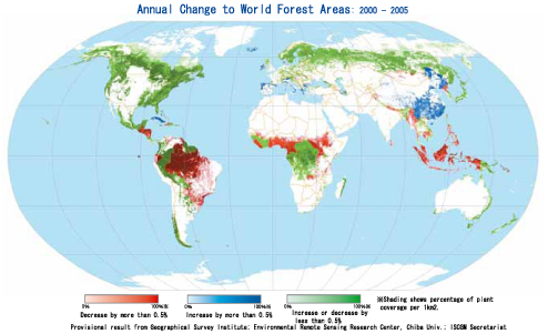 Annual Change to World Forest Areas 2000-2005