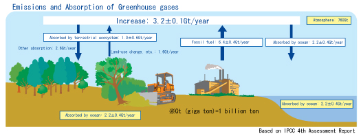 Emissions and Absorption of Greenhouse gases