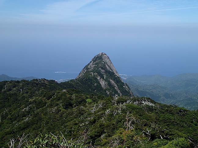 Mt. Shichigo. The sharp rock ridge is distinctive.