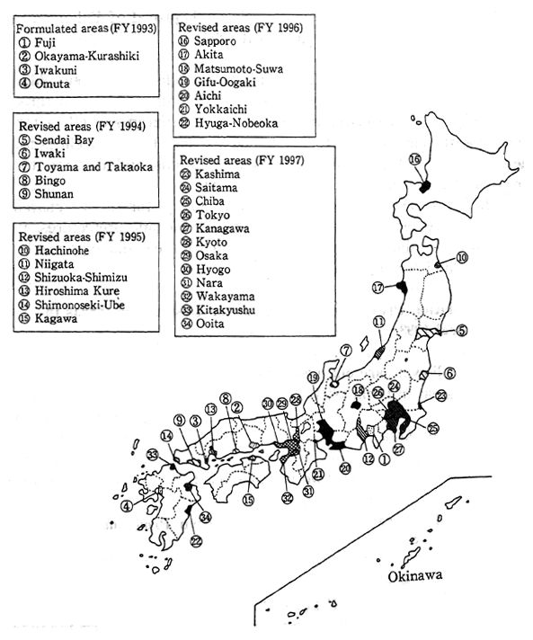 Fig. 5-5-1 Areas with Pollution Prevention Programs Formulated&nbsp;(Present Programs)