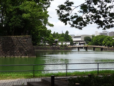 写真：竹橋駅２番出口から北の丸公園に向かう沿道（内堀通り）