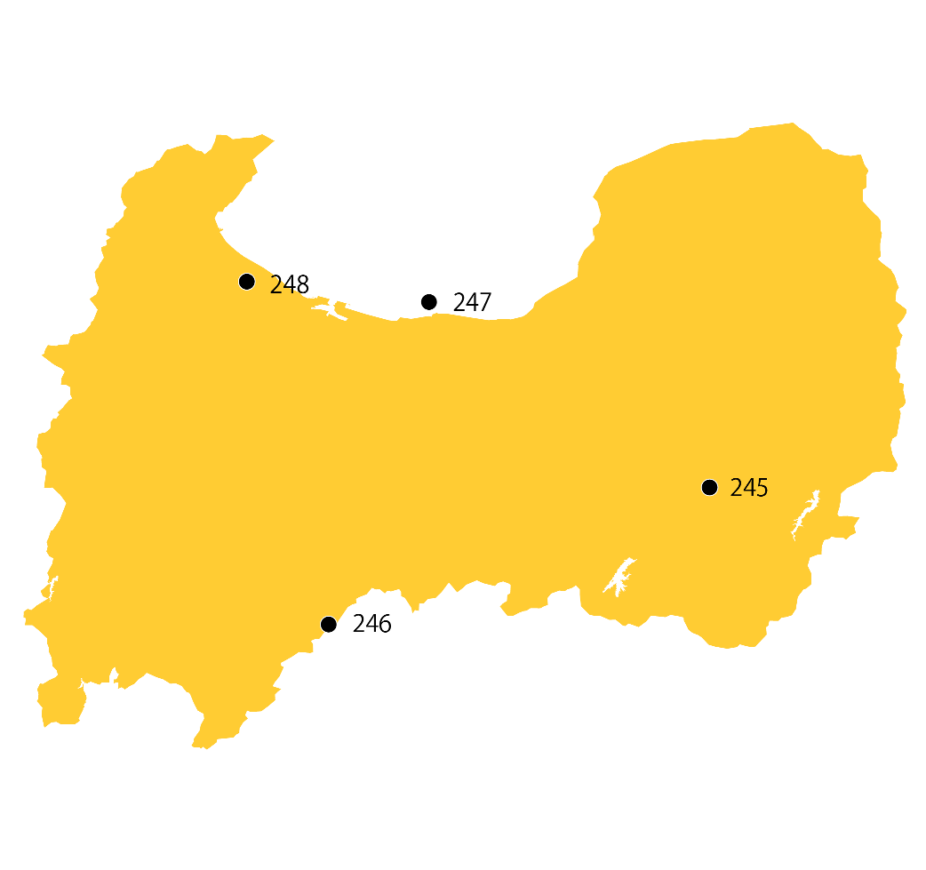 選定地分布傾向図　富山県