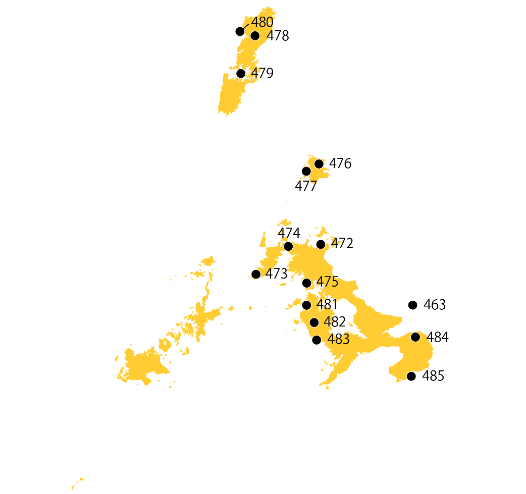 選定地分布傾向図　長崎県