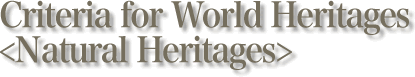 Criteria for World Heritages <Natural Heritages>