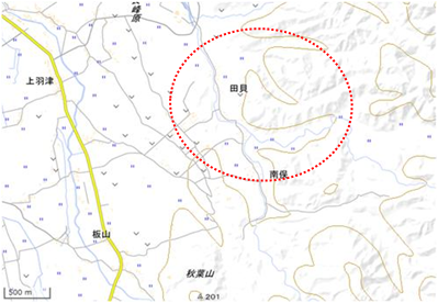 田貝地区 位置図