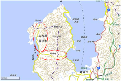 敦賀半島の貧栄養湿地群 位置図