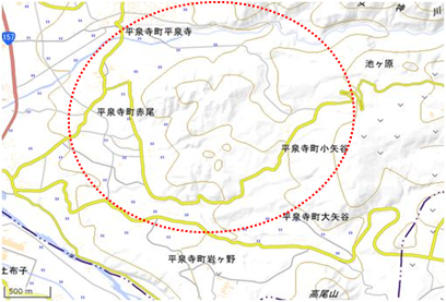 平泉寺地区 位置図