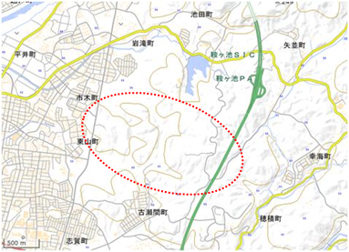 豊田市自然観察の森及び周辺地域 位置図