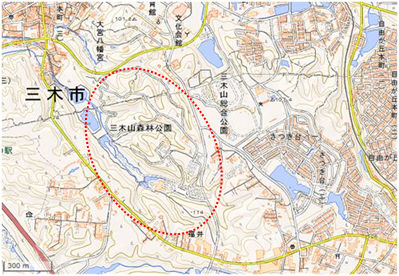 兵庫県立三木山森林公園 位置図