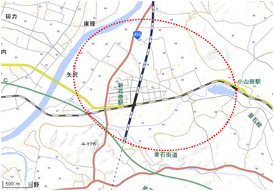 矢沢地域 位置図