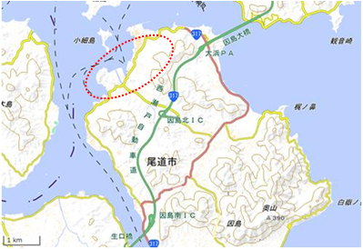 因島重井町 位置図