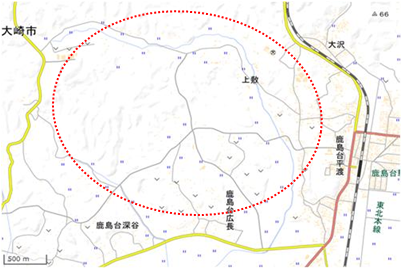 鹿島台シナイモツゴの郷 位置図