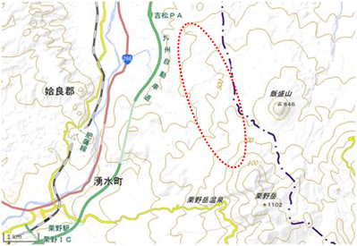 吉松地域（ヒガンザクラ自生南限地周辺） 位置図