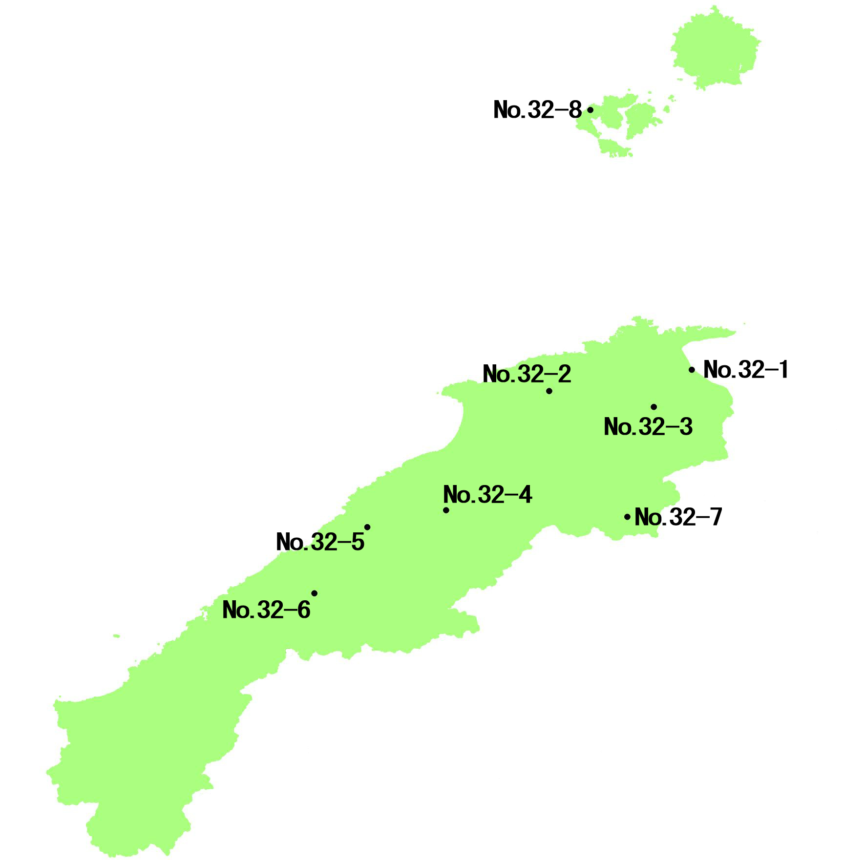 島根県 選定地分布図