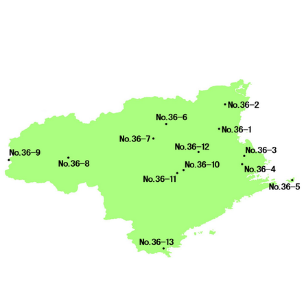 徳島県 選定地分布図
