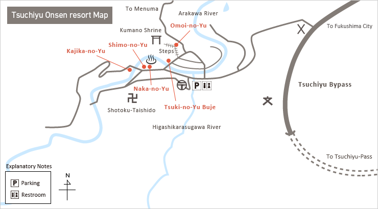 Tsuchiyu Onsen footbath tour Map
