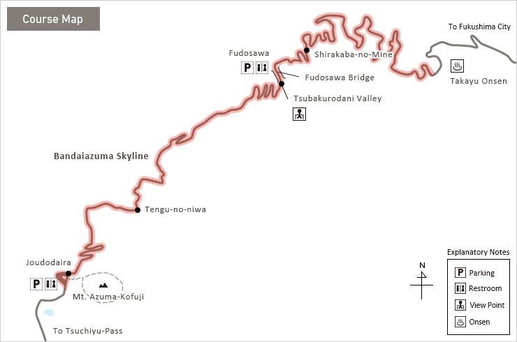 Bandaiazuma Skyline Map