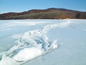photo of Cracks Formed in the Ice on Lake Toro