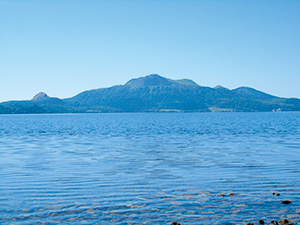 photo of Lake Toya and Mt. Usuzan