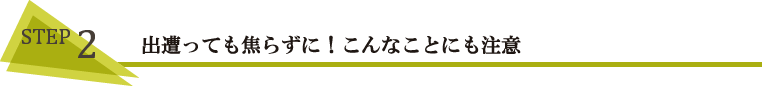 STEP2 出遭っても焦らずに!こんなことにも注意