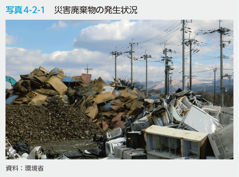 写真4-2-1　災害廃棄物の発生状況