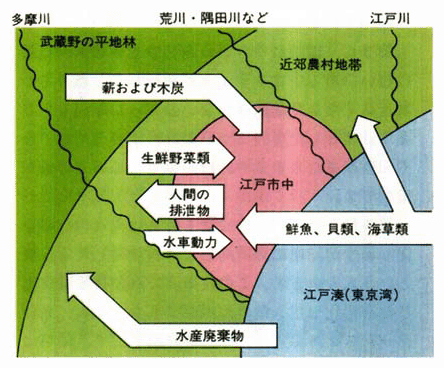 江戸および初期東京のエコシステム（概念図）