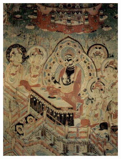 敦煌莫高窟壁画（第158窟、8世紀）