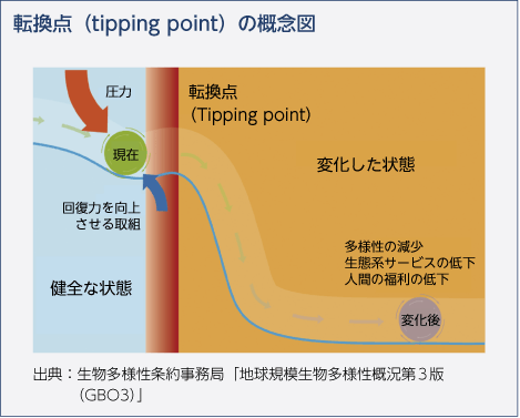 転換点（tipping point）の概念図