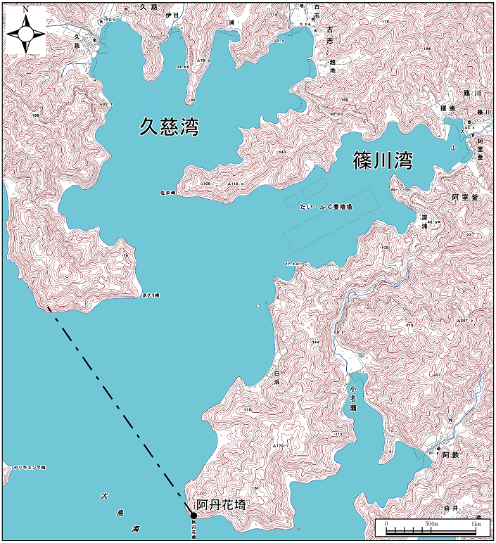 久慈湾および篠川湾範囲または位置（拡大画像）