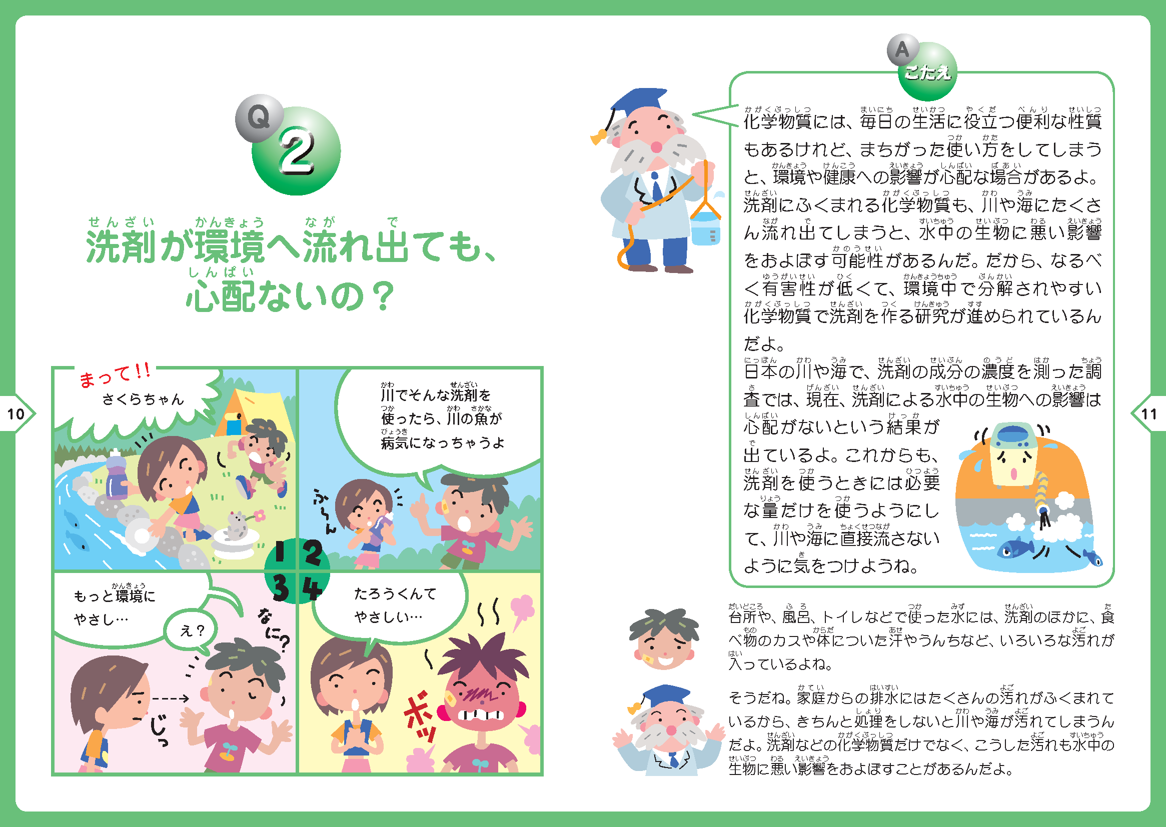 Ｑ２.洗剤が環境へ流れ出ても、心配ないの？
