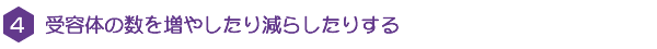 ４．受容体の数を増やしたり減らしたりする