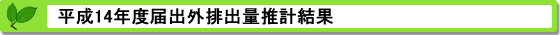 平成14年度届出外排出量の推計方法等の概要 推計結果