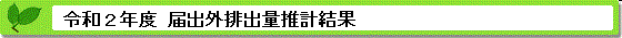令和２年度届出外排出量の推計方法等の概要 推計結果