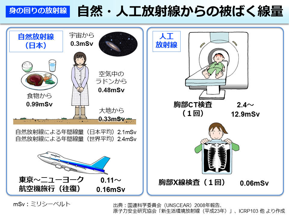 自然・人工放射線からの被ばく線量