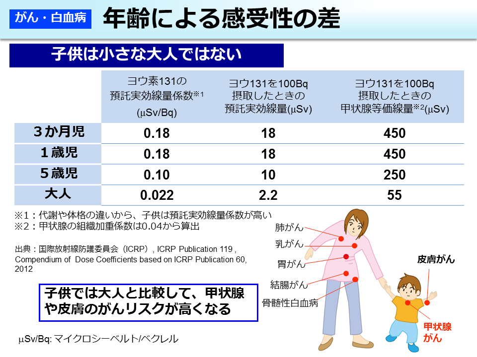 年齢による感受性の差