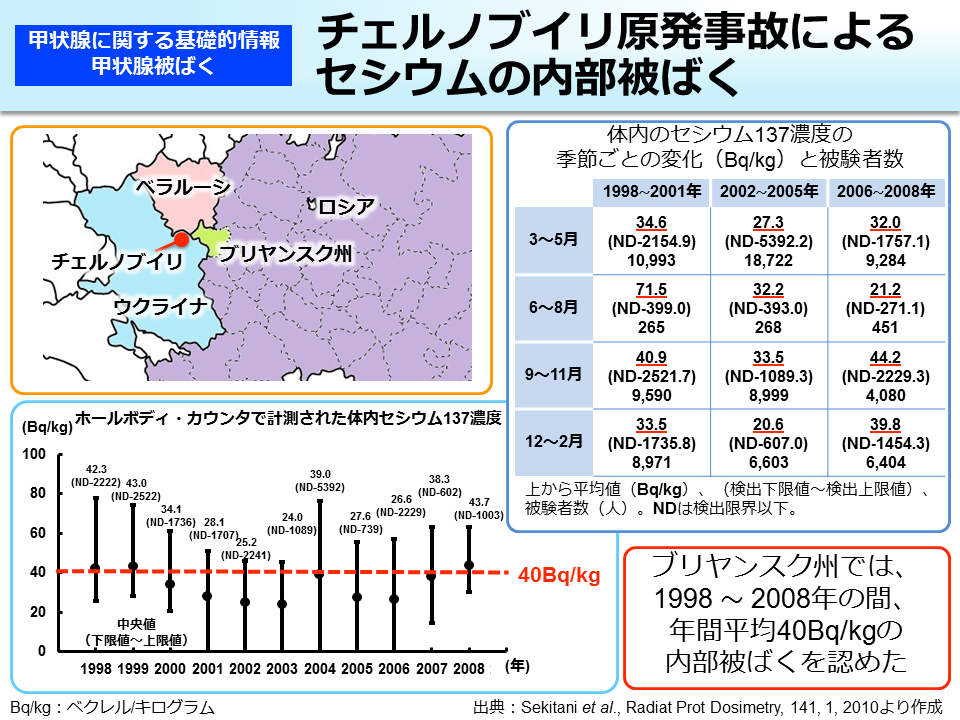 チェルノブイリ原発事故によるセシウムの内部被ばく