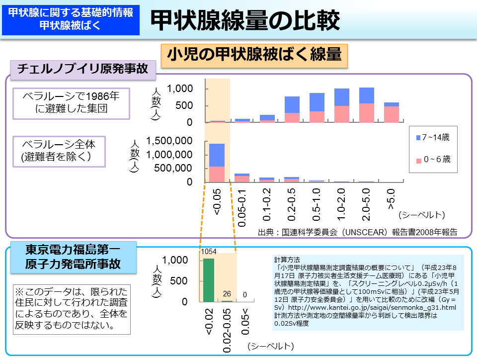 甲状腺線量の比較