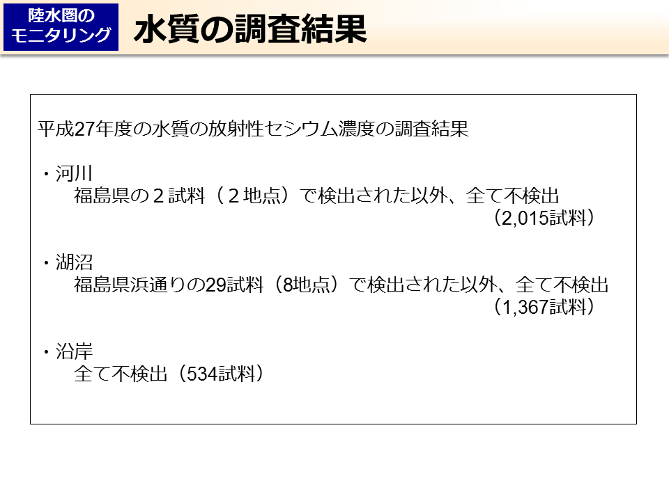 水質の調査結果