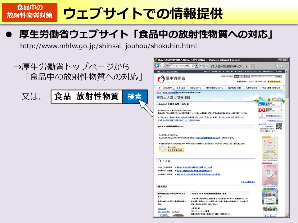 ウェブサイトでの情報提供