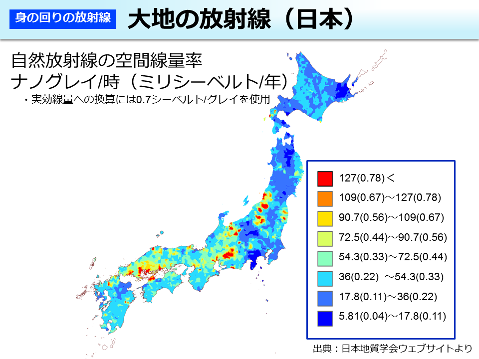 大地の放射線（日本）