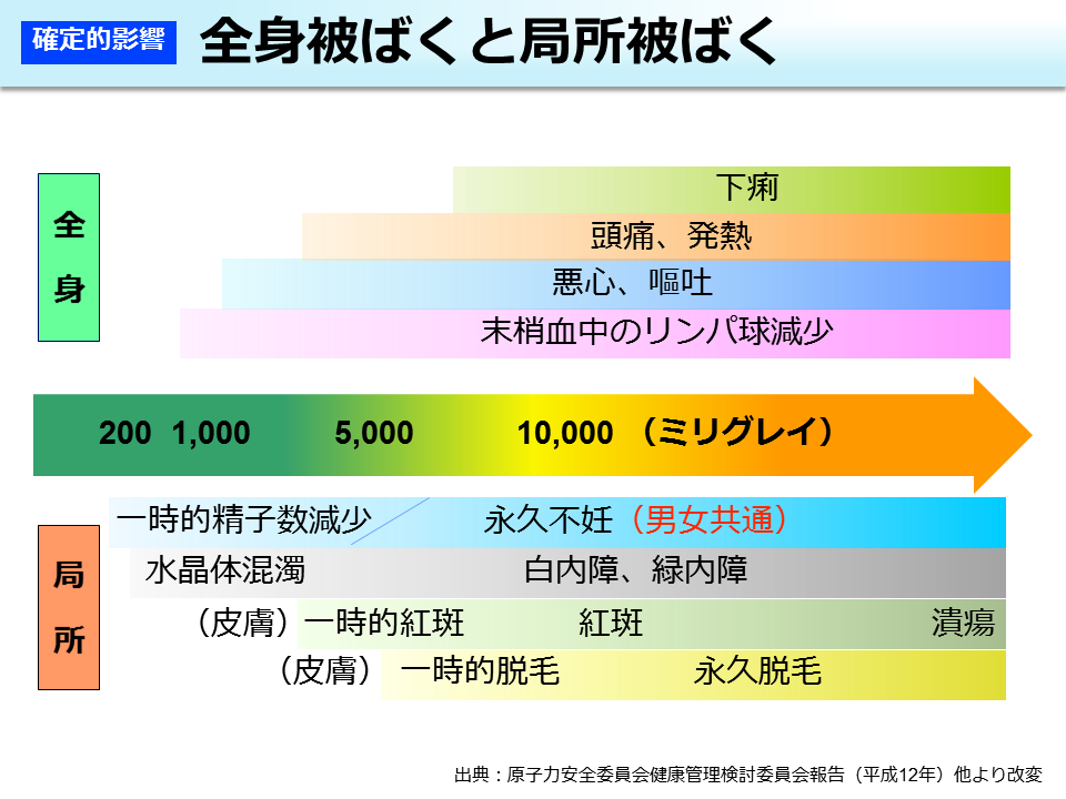 全身被ばくと局所被ばく