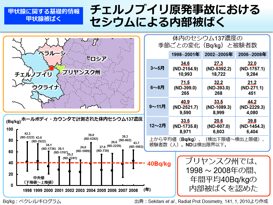 チェルノブイリ原発事故によるセシウムの内部被ばく