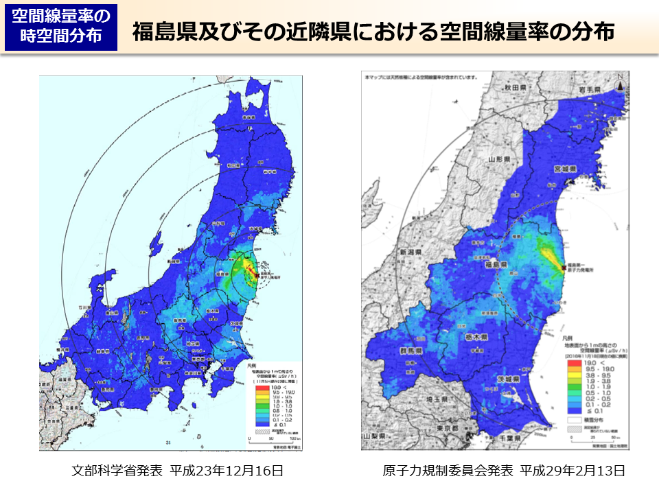 福島県及びその近隣県における空間線量率の分布
