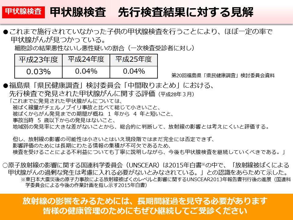 甲状腺検査 先行検査結果に対する見解