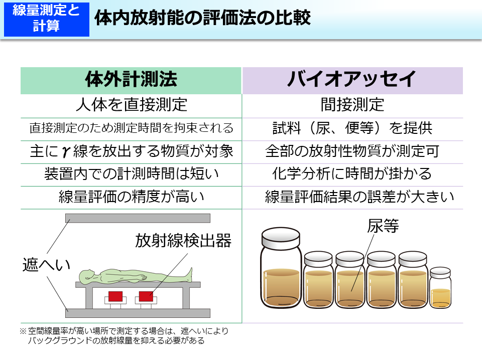 体内放射能の評価法の比較